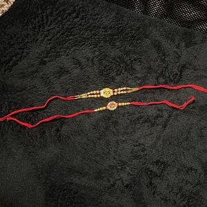 Elegant Red and Gold Beaded Bracelet